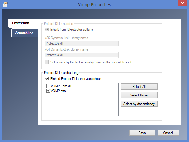 ILProtector Project Properties - Protection